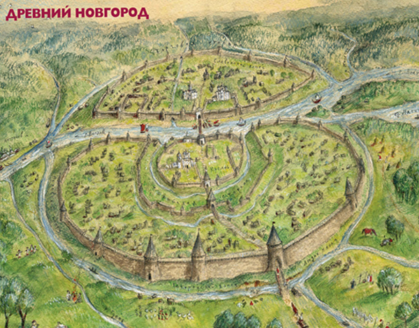 Карта древнего Новгород