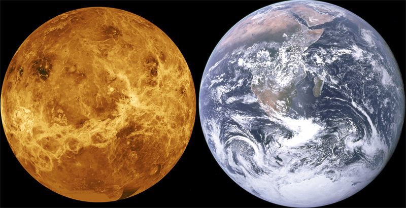 Венера и земля