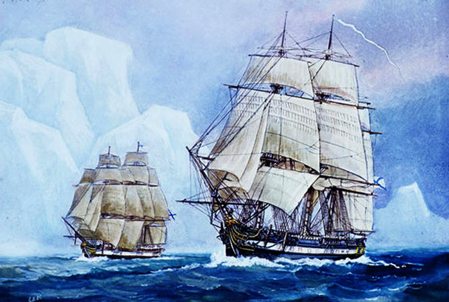 Корабли у Антарктиды